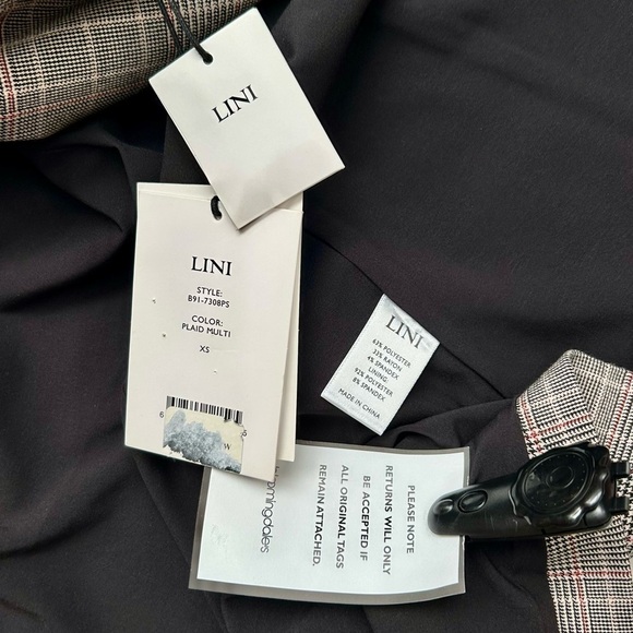 Lini Bloomingdale's Double Breasted Olivia Glen Plaid Blazer Houndstooth XS NWT - Picture 10 of 10